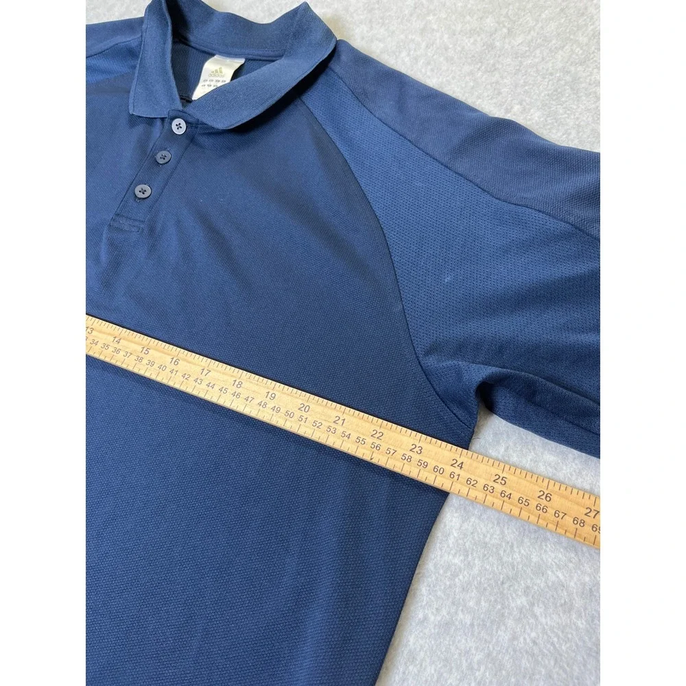Adidas Mens Navy Blue Short Sleeve Polo Shirt Sportswear Size L